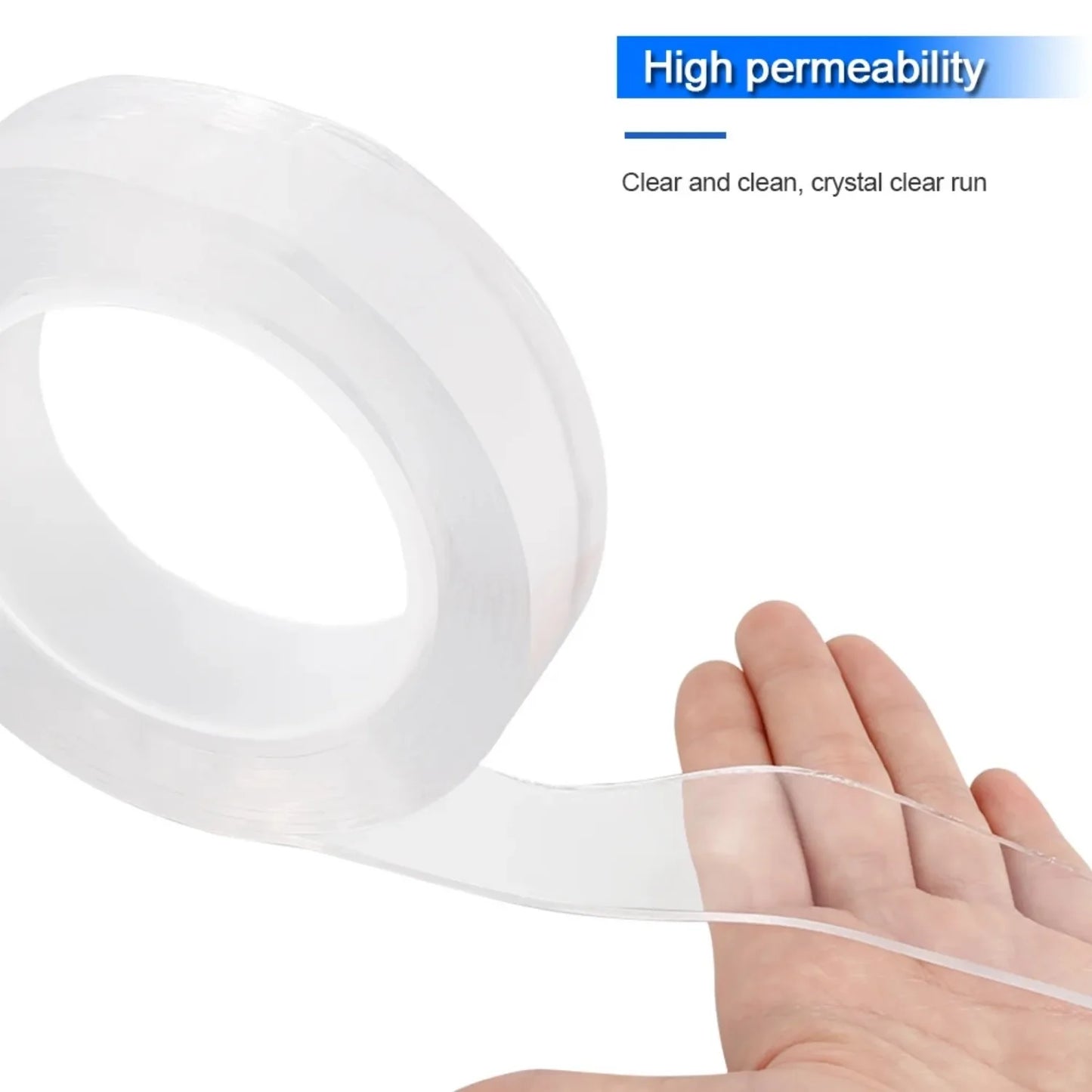1/3/5M Double Sided Tape Transparent Acrylic Reusable Waterproof Adhesive Tracsless Tape Gadget Doble Cara Nano Tapes