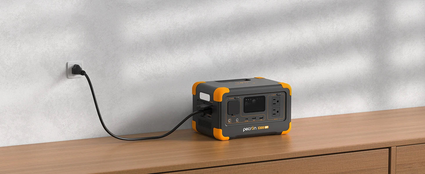 Pecron E300LFP Portable Power Station 600W 288Wh LiFePO4 Battery Solar Generator Power Bank Fast Charging for Home , RV, Camping