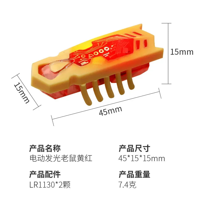 Pet Cat Toys Interactive Mini Electric Glowing Bug Toy Cats Escape Obstacle Automatic Flip Toy Battery Operated Vibration Beetle