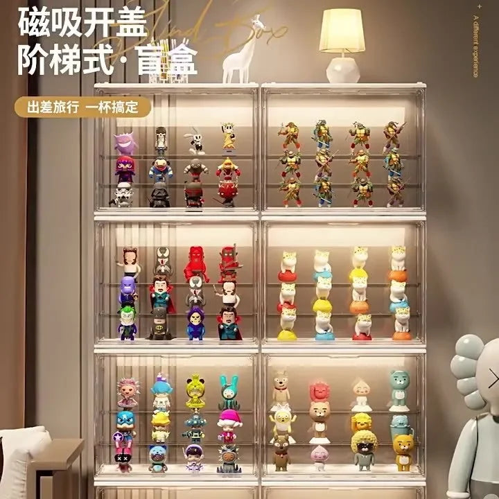 3PC/6PC/10PC Blind Box Storage Display Rack Le Master Office Rack Transparent Cabinet Acrylic Bubble Mart Doll Display Box