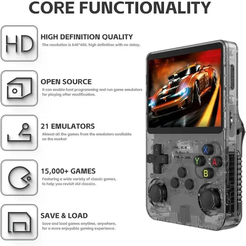 WUDS R36S Portable Handheld Game Controller with 3.5" HD Screen, Rechargeable Battery  - Perfect Christmas Gift for Gamers