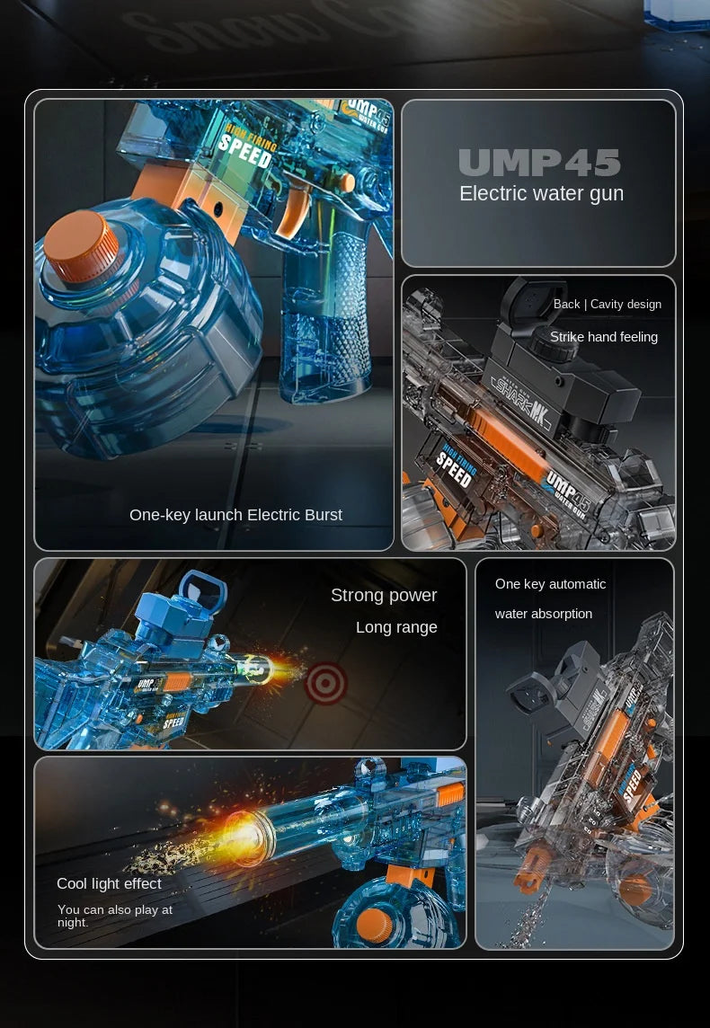 Water Guns Electric For Adults Powerful Squirt Automatic Water Suction Water Blasters Summer Outdoor Beach Toy For Kids Gift