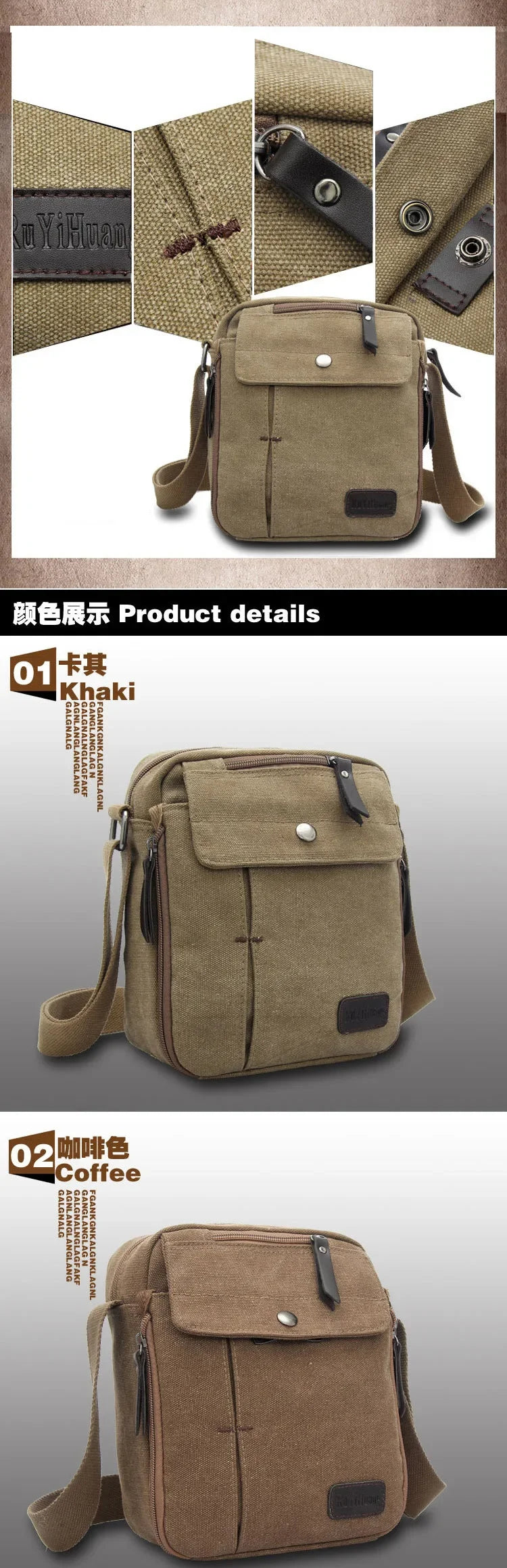 2025 men's bags Canvas bag fashion men messenger bags high quality brand bolsa feminina shoulder bags Shoulder strap handbags