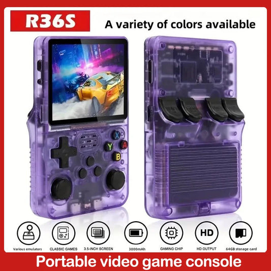 WUDS R36S Portable Handheld Game Controller with 3.5" HD Screen, Rechargeable Battery  - Perfect Christmas Gift for Gamers