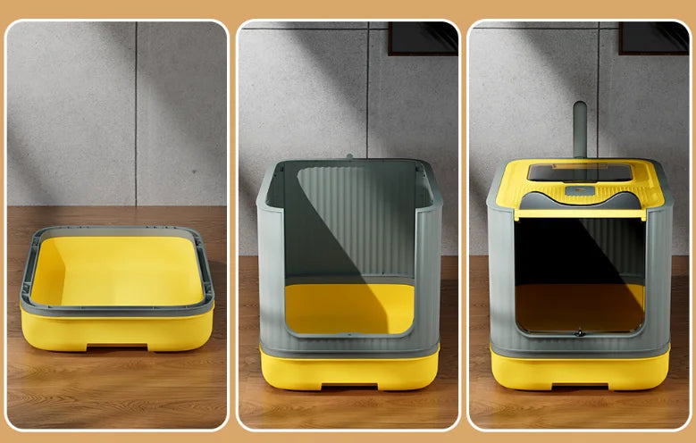 Pet UV Lights Top Drawer Litter Pan Fully Enclosed with In/out Door Control Disinfecting and Deodorizing For Cat Cat Litter Box