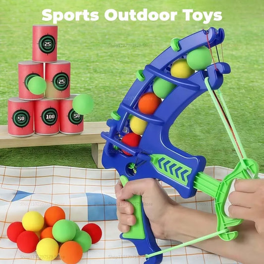 Slingshot Target Sticky Ball Bow Target Montessori Educational Toy Kids Slingshot Play Arrow Toy Set Children Outdoor Game Toys