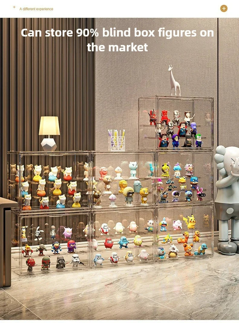 3PC/6PC/10PC Blind Box Storage Display Rack Le Master Office Rack Transparent Cabinet Acrylic Bubble Mart Doll Display Box