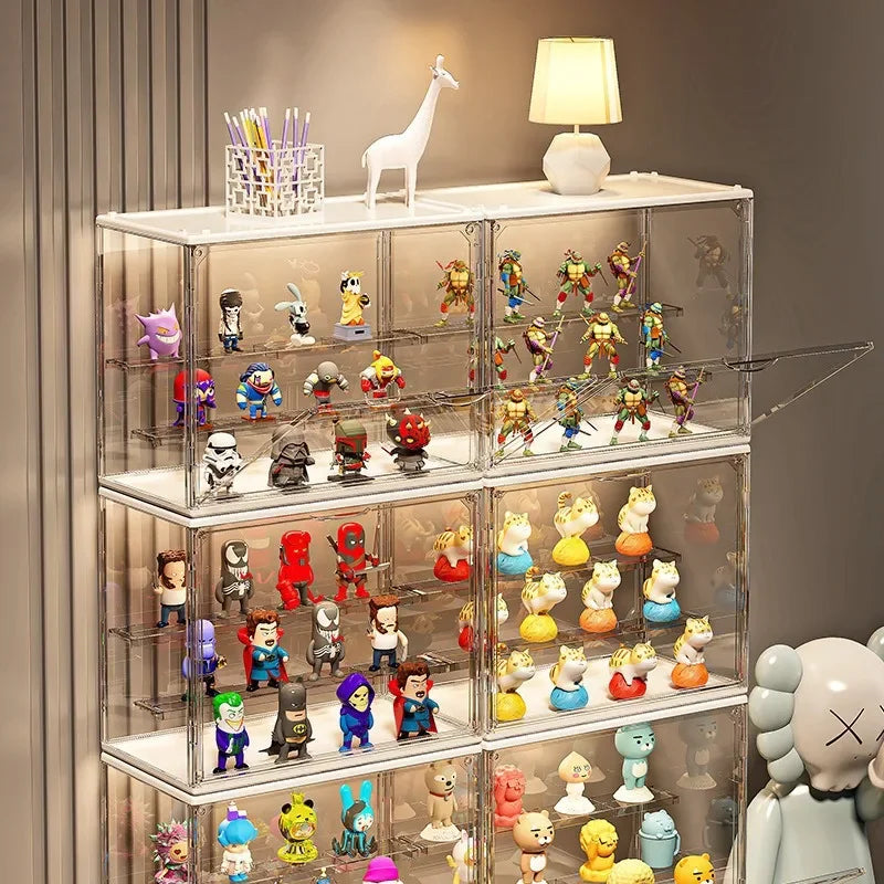 3PC/6PC/10PC Blind Box Storage Display Rack Le Master Office Rack Transparent Cabinet Acrylic Bubble Mart Doll Display Box