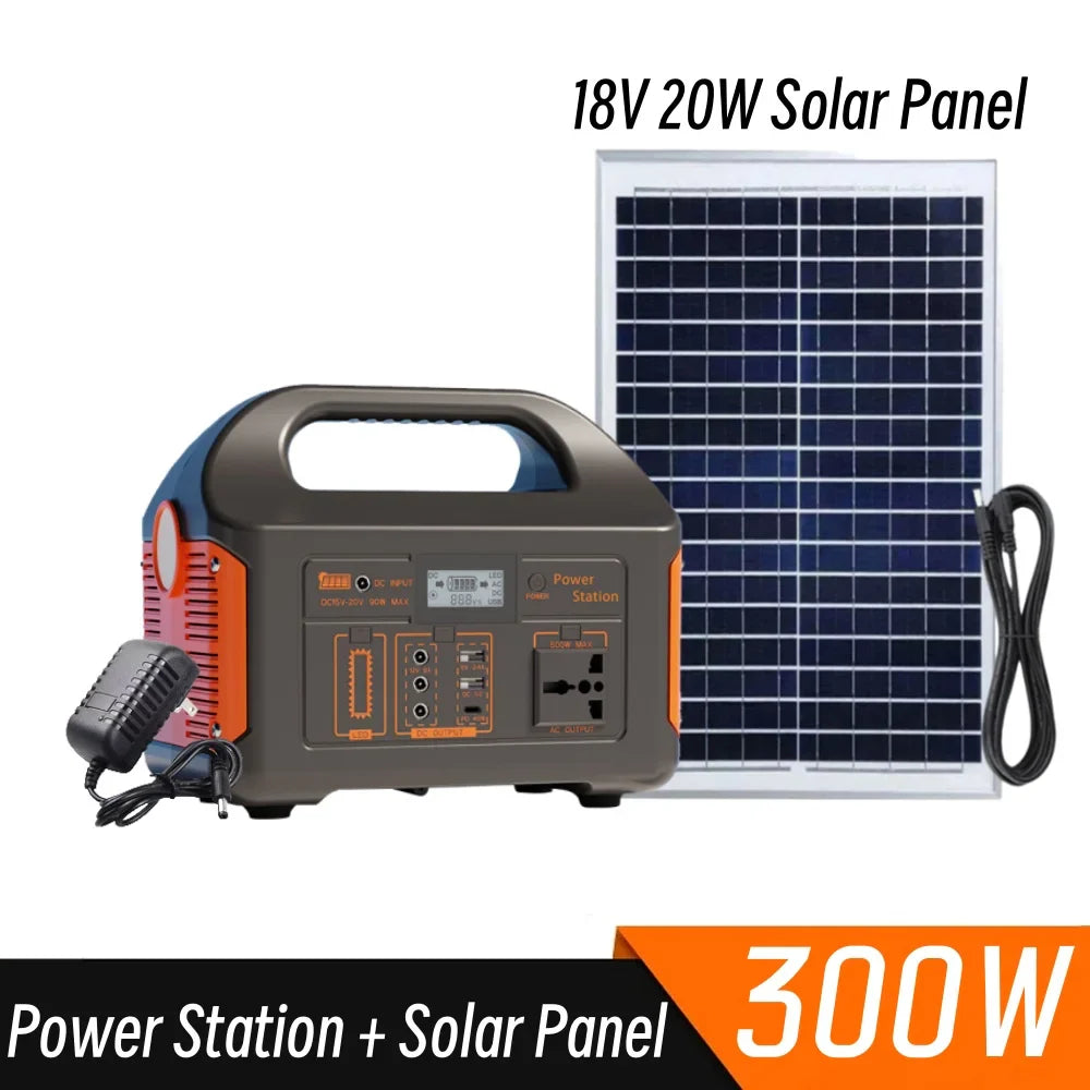 New Arrival Outdoor Portable 500W Power Station Power Generator 110V 220V LED Light Emergency Solar Power Bank for Home Camping