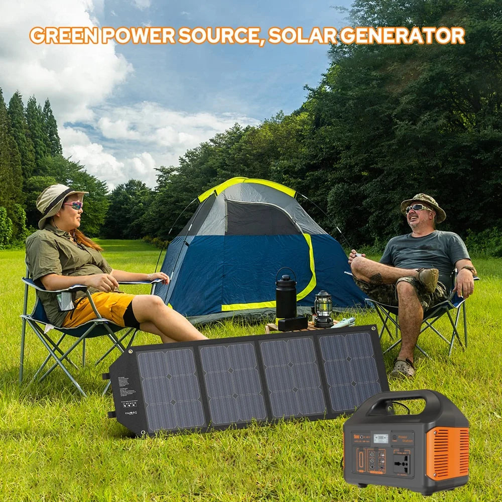 New Arrival Outdoor Portable 500W Power Station Power Generator 110V 220V LED Light Emergency Solar Power Bank for Home Camping