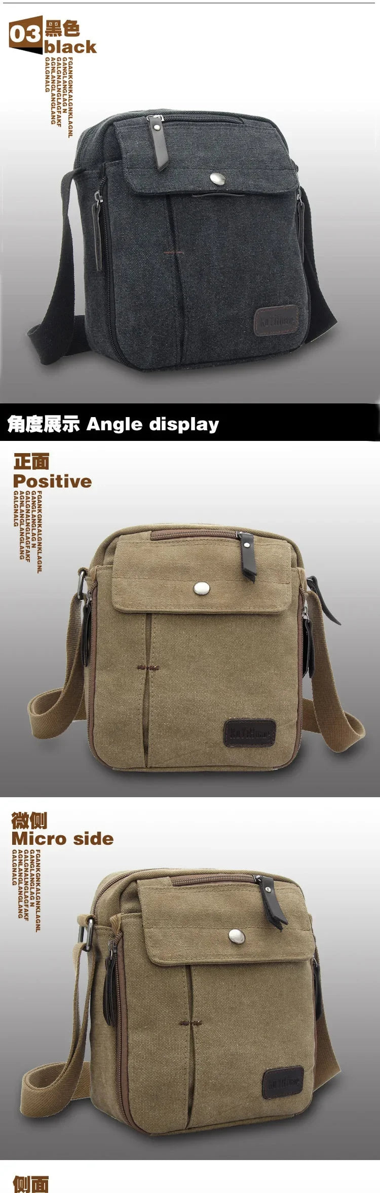 2025 men's bags Canvas bag fashion men messenger bags high quality brand bolsa feminina shoulder bags Shoulder strap handbags