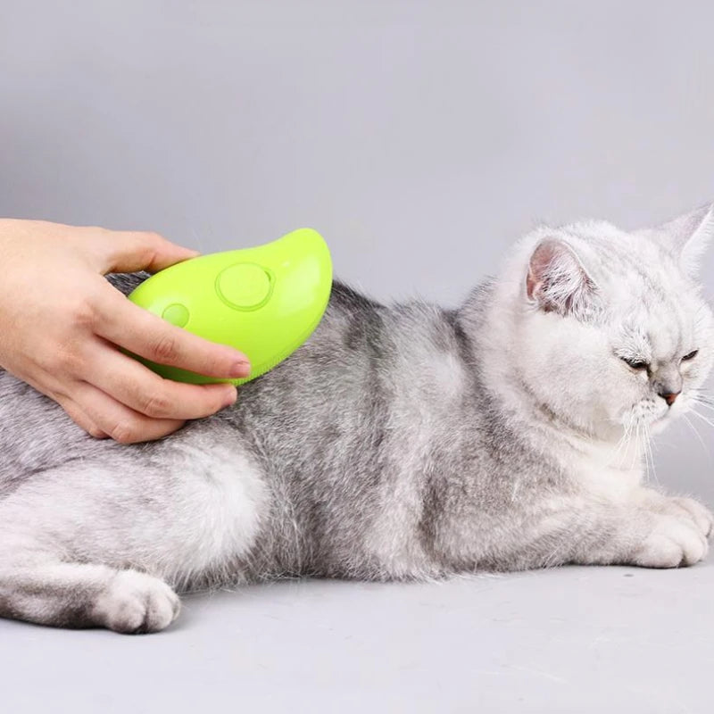 Steamy Dog Brush Electric Spray Cat Hair Brush 3 In1 Dog Steamer Brush for Massage Pet Grooming Removing Tangled and Loose Hair