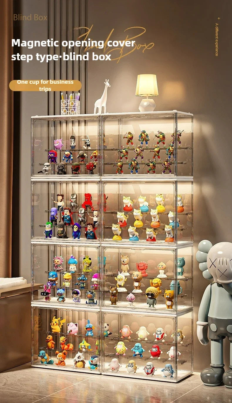 3PC/6PC/10PC Blind Box Storage Display Rack Le Master Office Rack Transparent Cabinet Acrylic Bubble Mart Doll Display Box