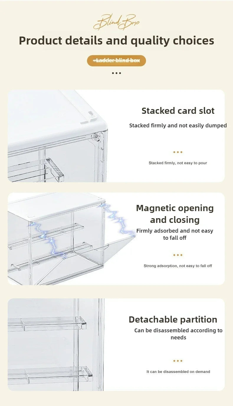 3PC/6PC/10PC Blind Box Storage Display Rack Le Master Office Rack Transparent Cabinet Acrylic Bubble Mart Doll Display Box